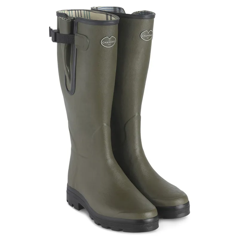 Le Chameau Mens Vierzon Jersey Lined Wellingtons Vert Chameau